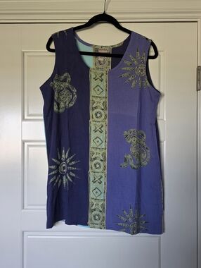 NWOT Purple Sleeveless Printed Boho Tunic Top Size Medium